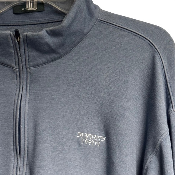 Turtleson Quarter Zip Sweater Mens XL Blue Pullover Embroidered Golf Preppy - Picture 8 of 16